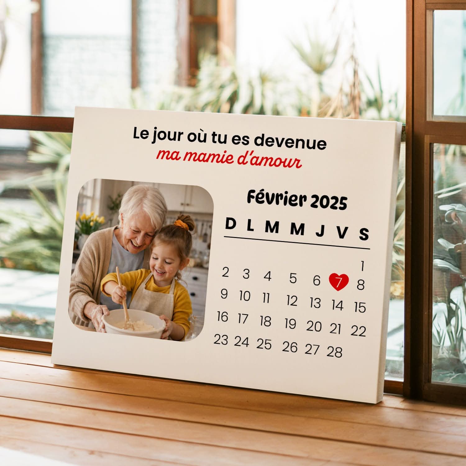 Toile Mamie Personnalisée avec Date – Le Jour où Tu Es Devenue Ma Mamie – Cadeau Original
