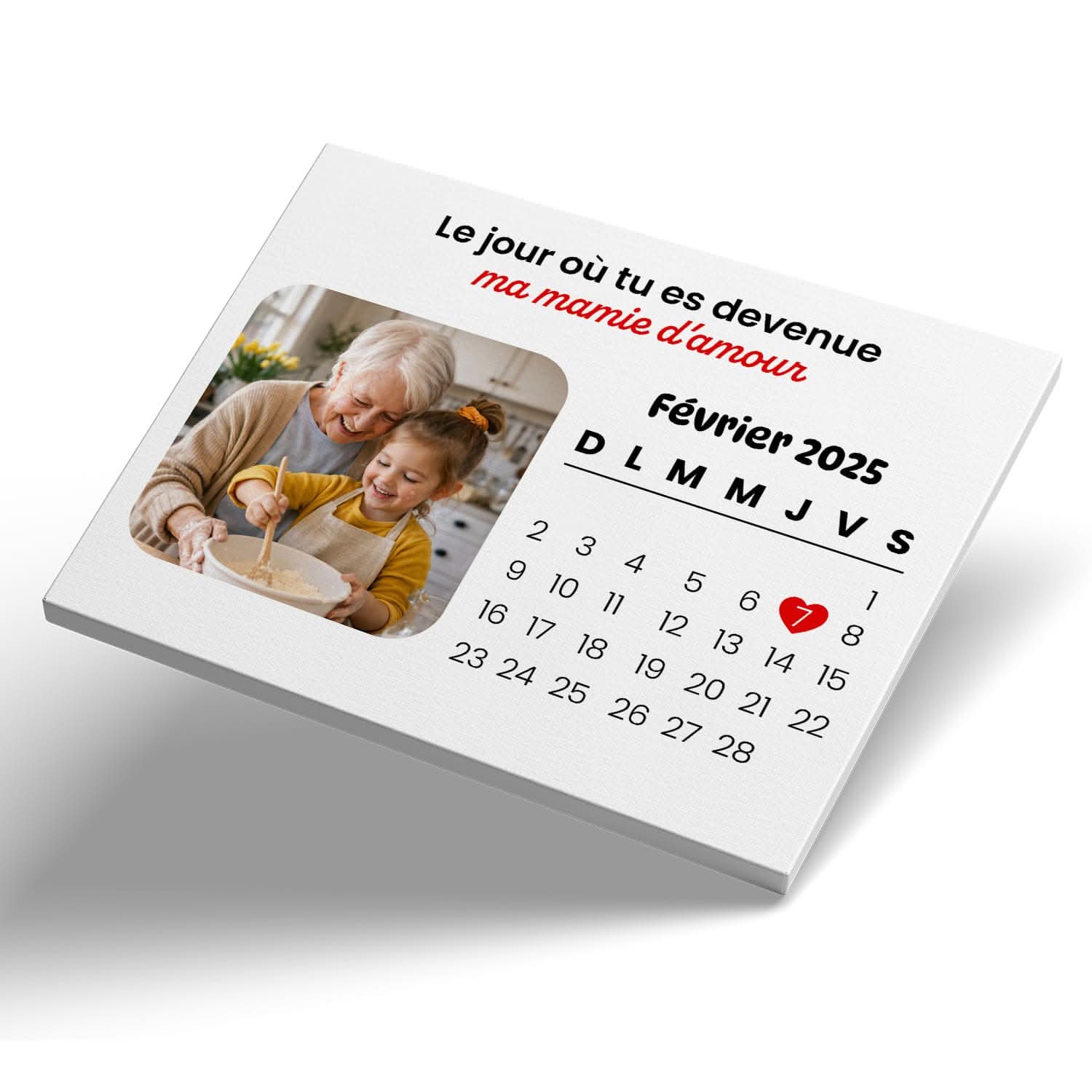 Toile Mamie Personnalisée avec Date – Le Jour où Tu Es Devenue Ma Mamie – Cadeau Original