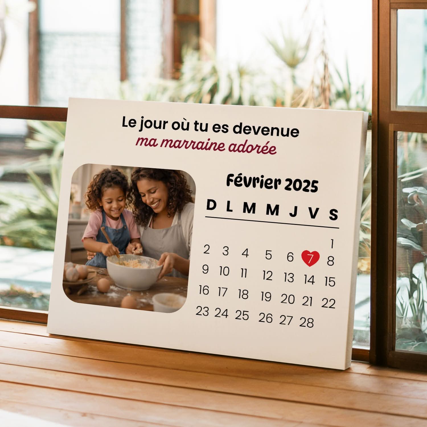 Toile Marraine Personnalisée avec Date – Le Jour Où Tu Es Devenue Ma Marraine
