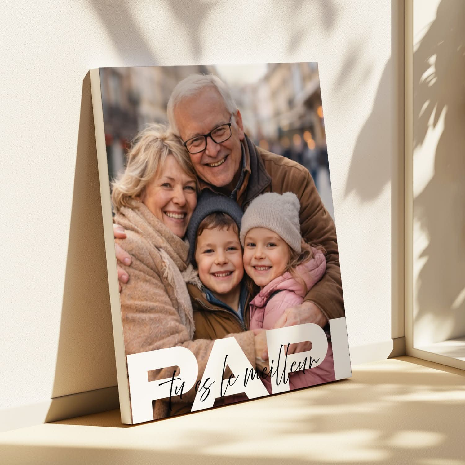 Toile Papi Personnalisée – Tu es le Meilleur – Cadeau Grand-Père Émotion