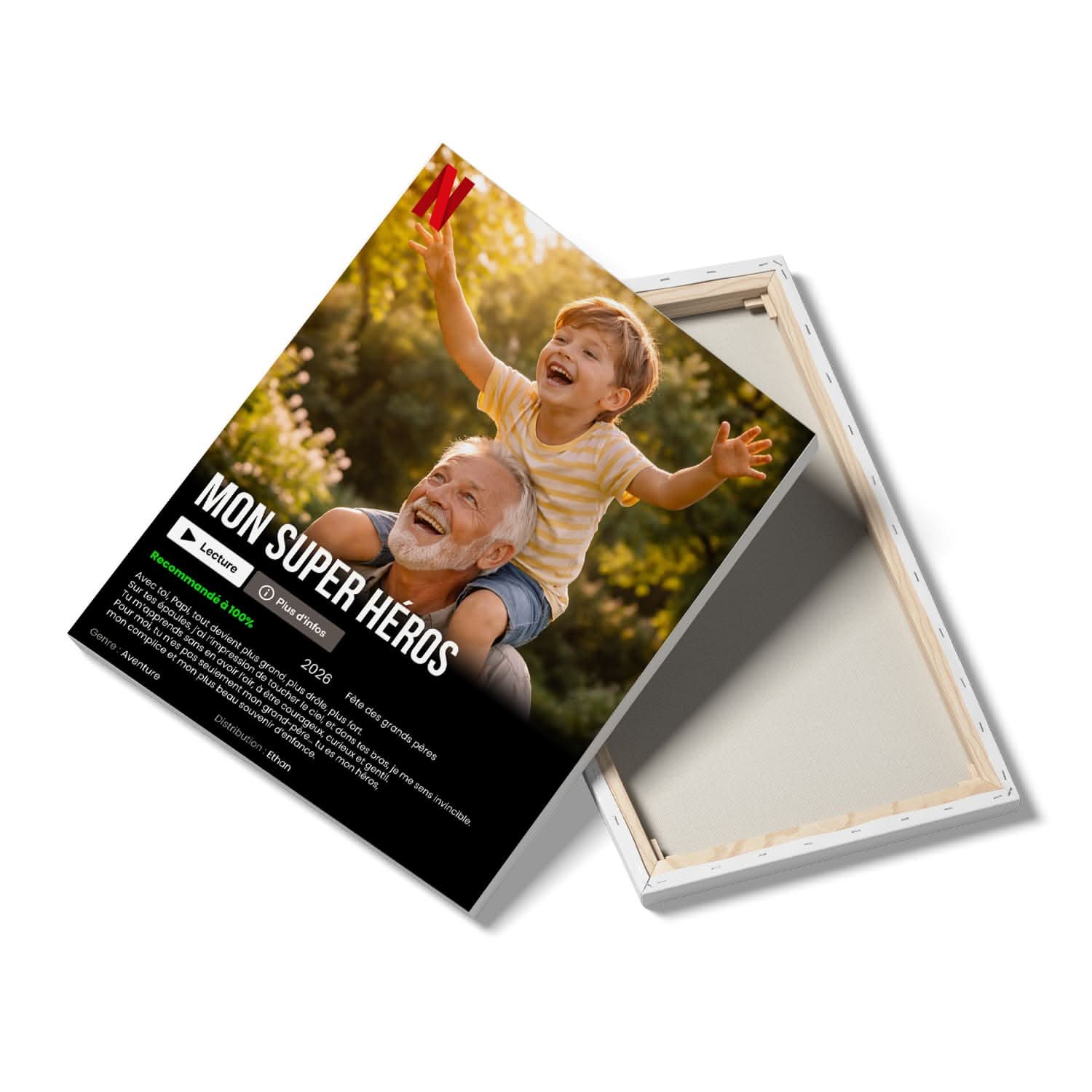Toile Papi Personnalisée Affiche Style Film – Cadeau Grand-Père Original
