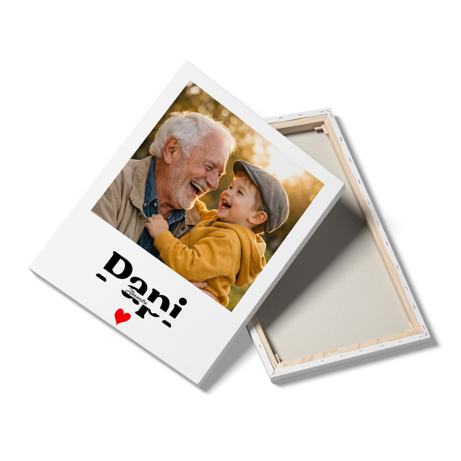 Toile Papi Personnalisée – Cadeau Grand-Père Émotion avec Prénoms