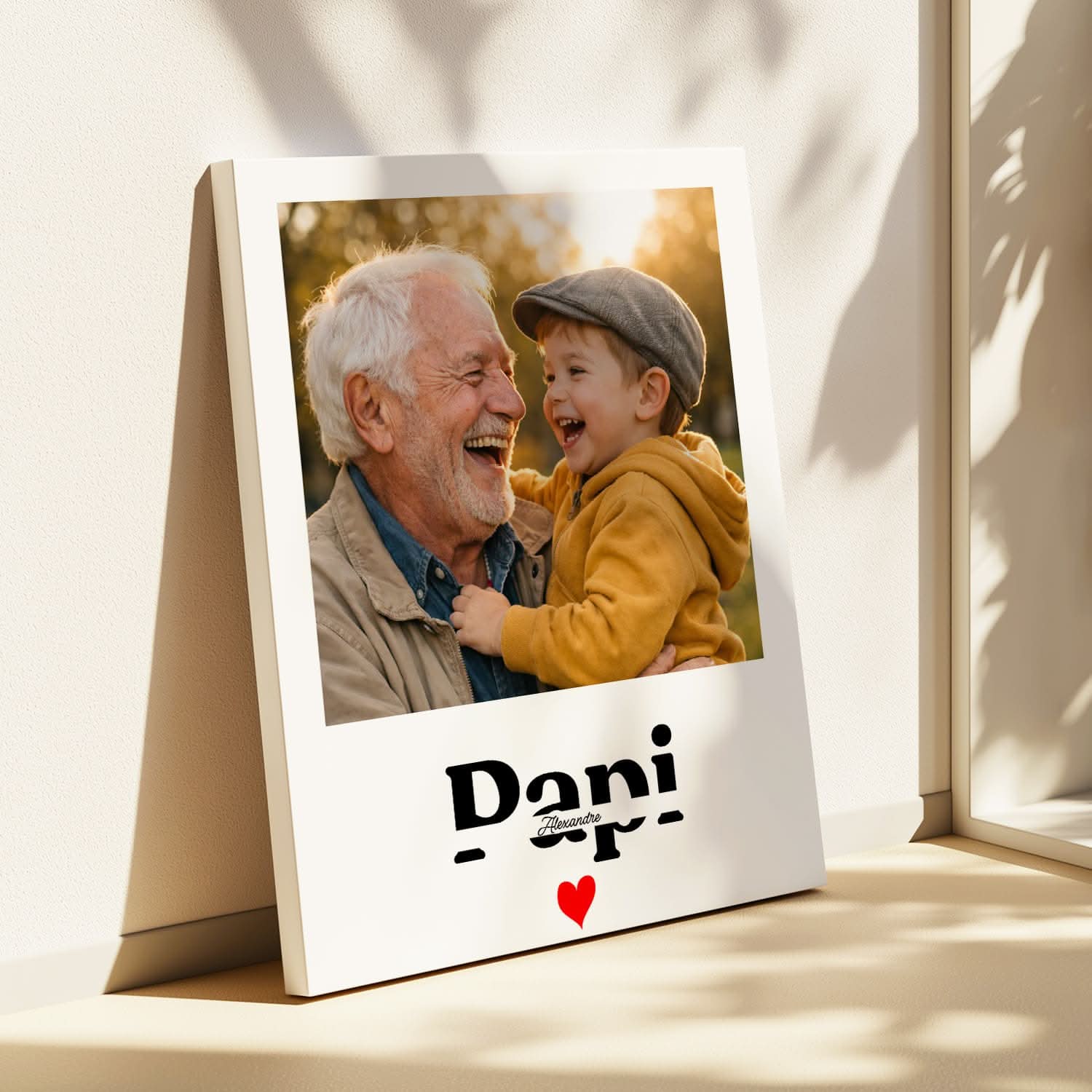 Toile Papi Personnalisée – Cadeau Grand-Père Émotion avec Prénoms