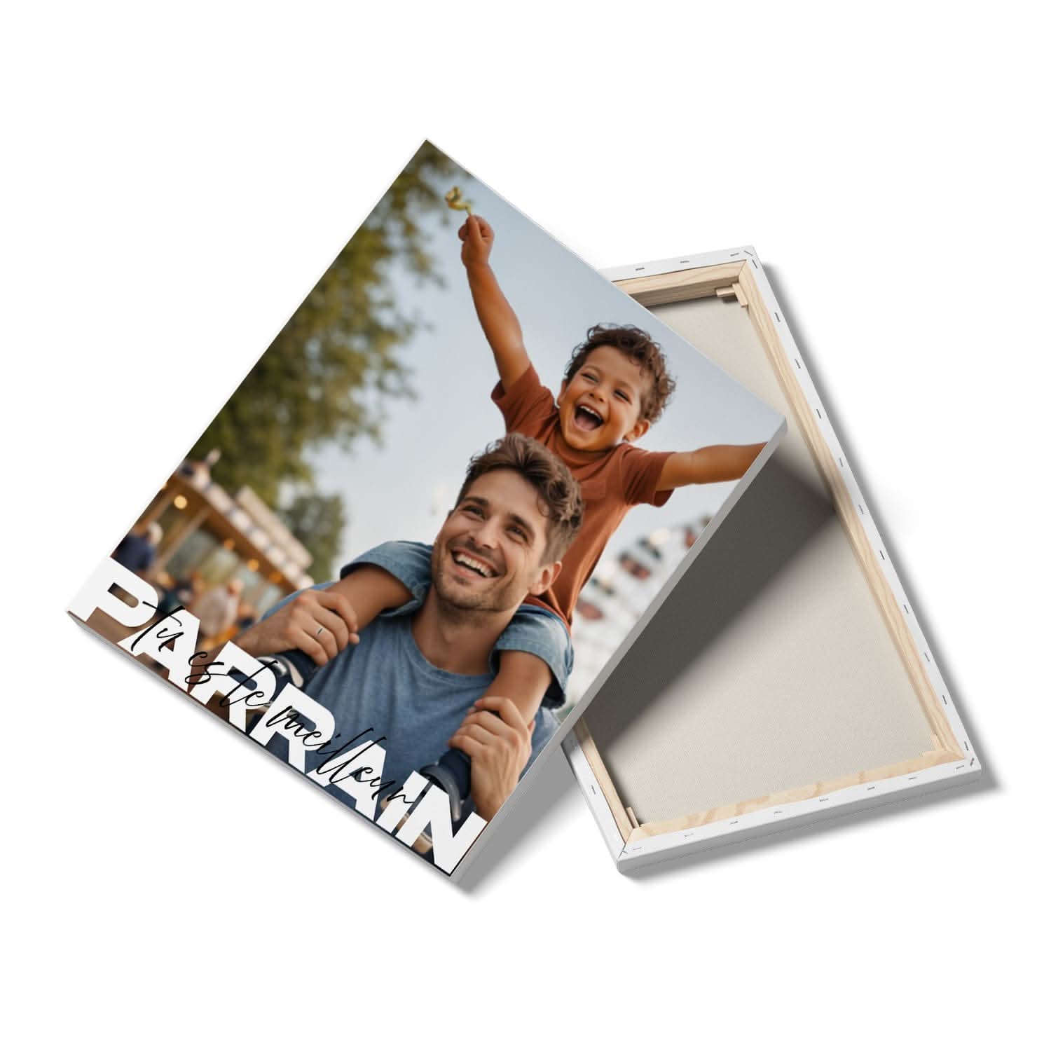 Toile Parrain Personnalisée "Tu es le Meilleur" – Photo &amp; Message – Cadeau Parrain