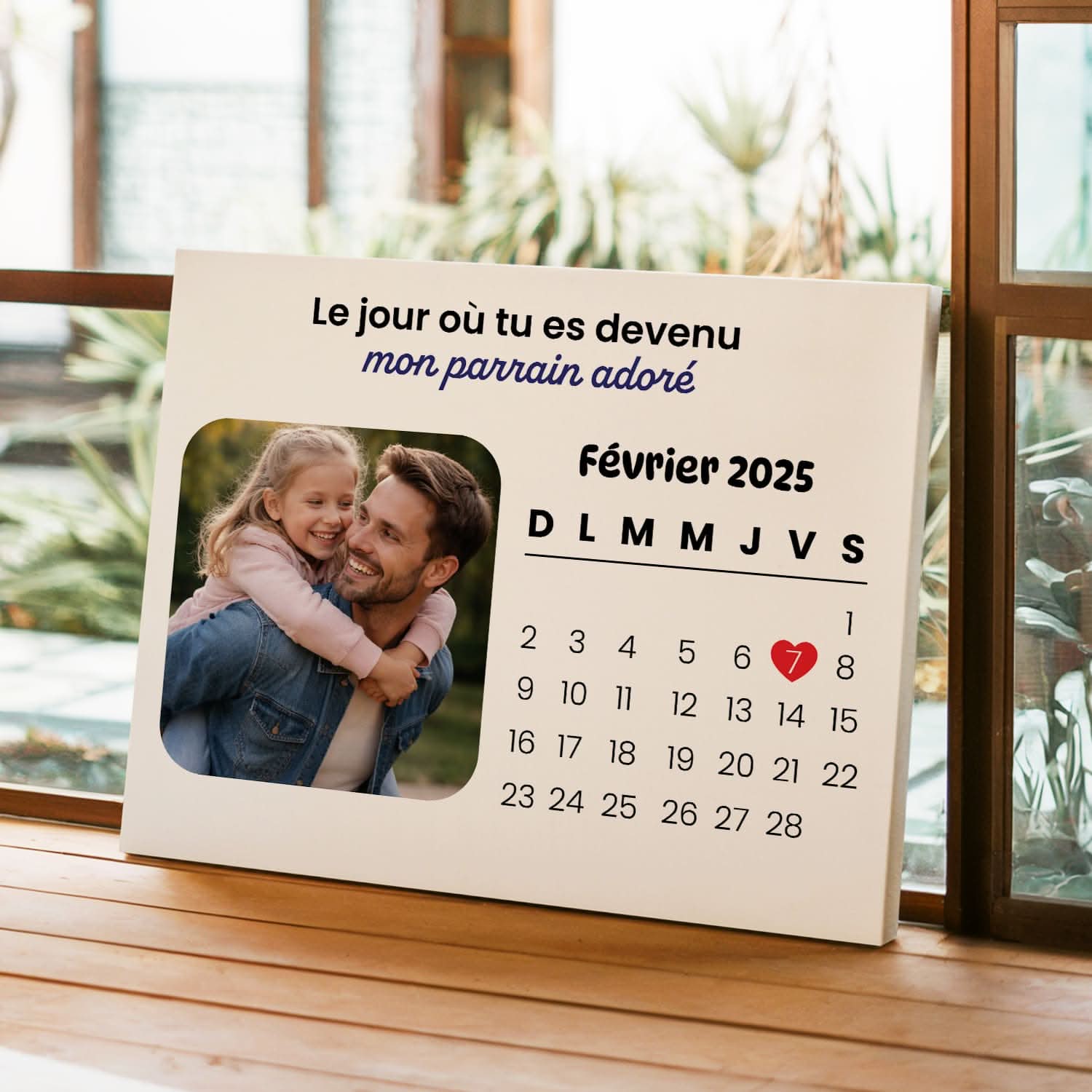 Toile Parrain Personnalisée avec Date – Le Jour où Tu Es Devenu Mon Parrain – Cadeau Original