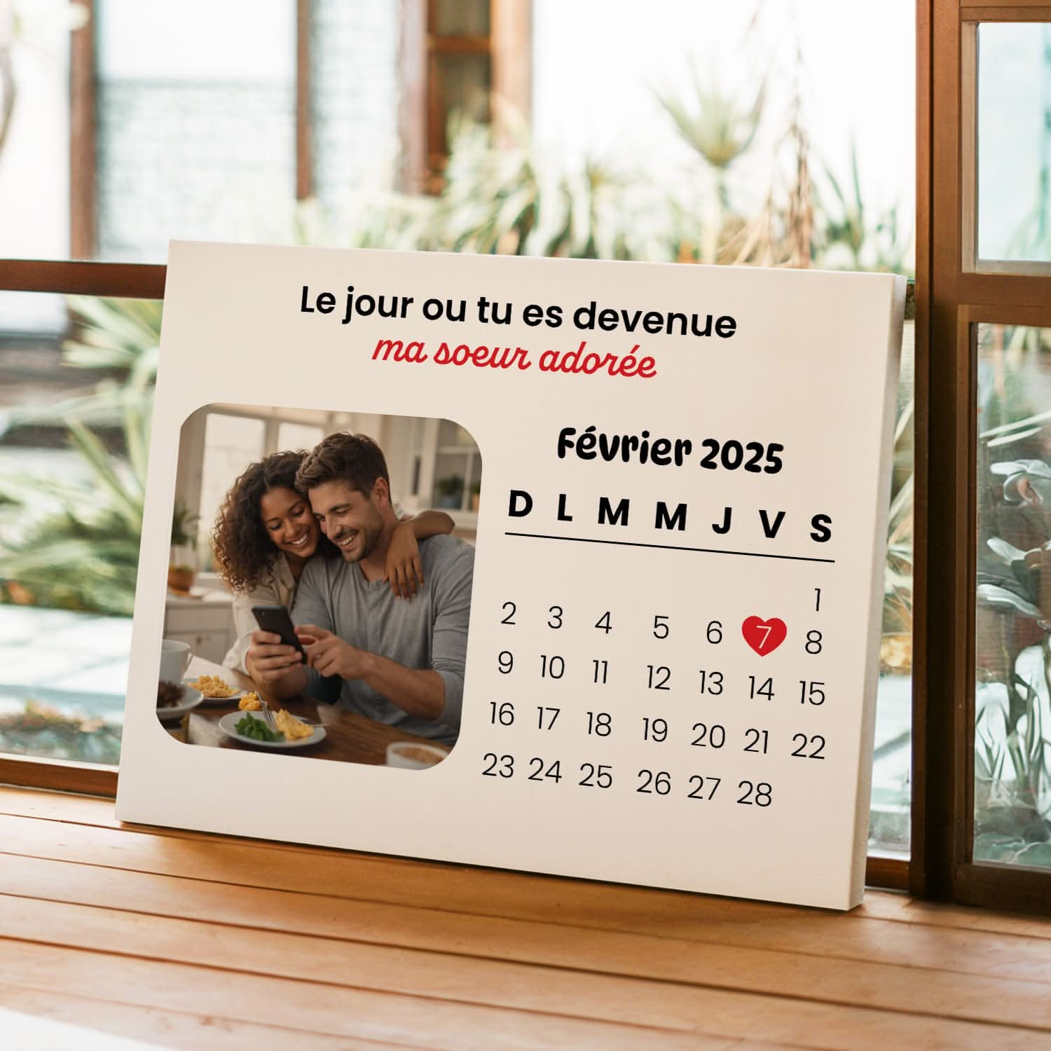 Toile Sœur Personnalisée avec Date – Le Jour où Tu Es Devenue Ma Sœur – Cadeau Original
