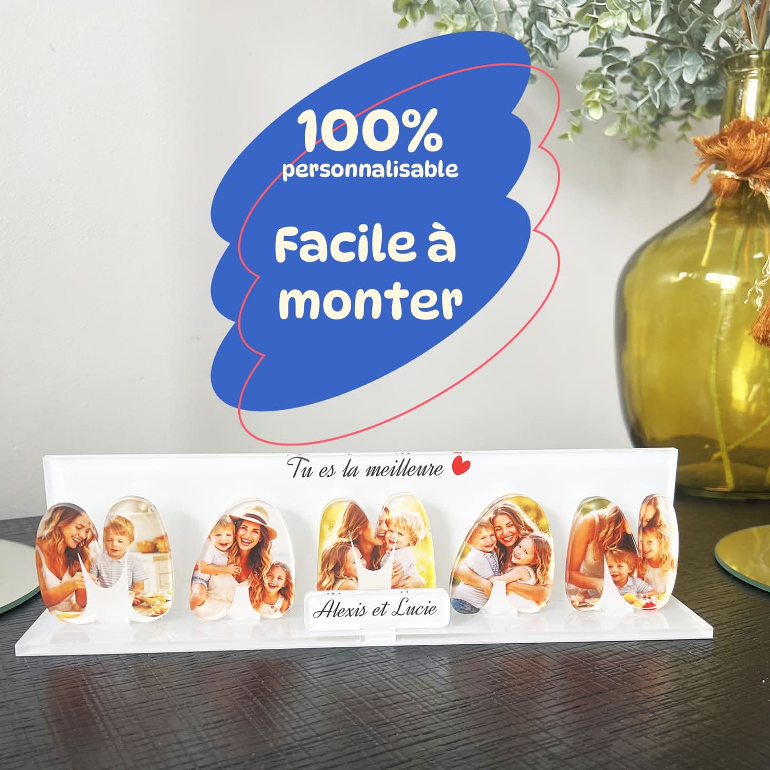 UniKit Maman Personnalisé – Collage Lettres MAMAN 3D – Cadeau Fête des Mères
