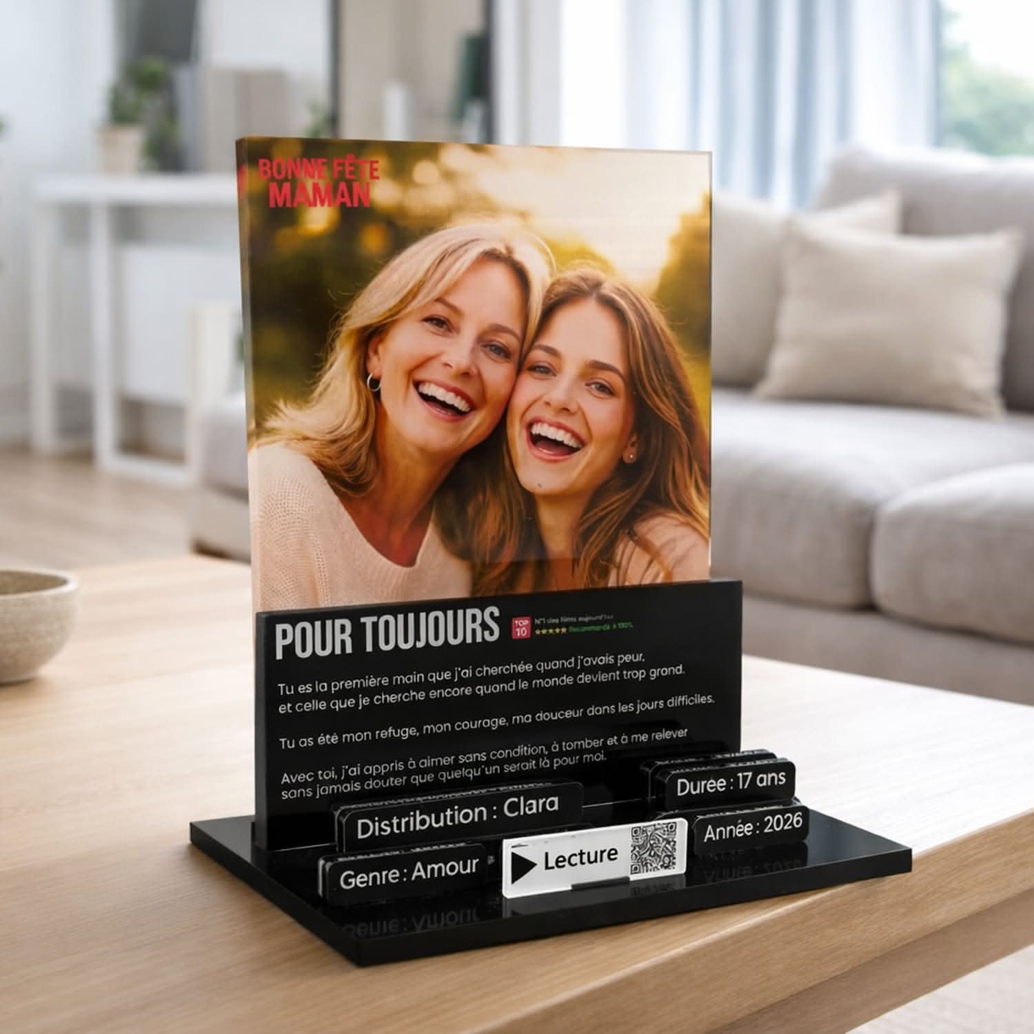 UniKit Affiche Netflix Personnalisée 3D – Cadeau Fête des Mères Original