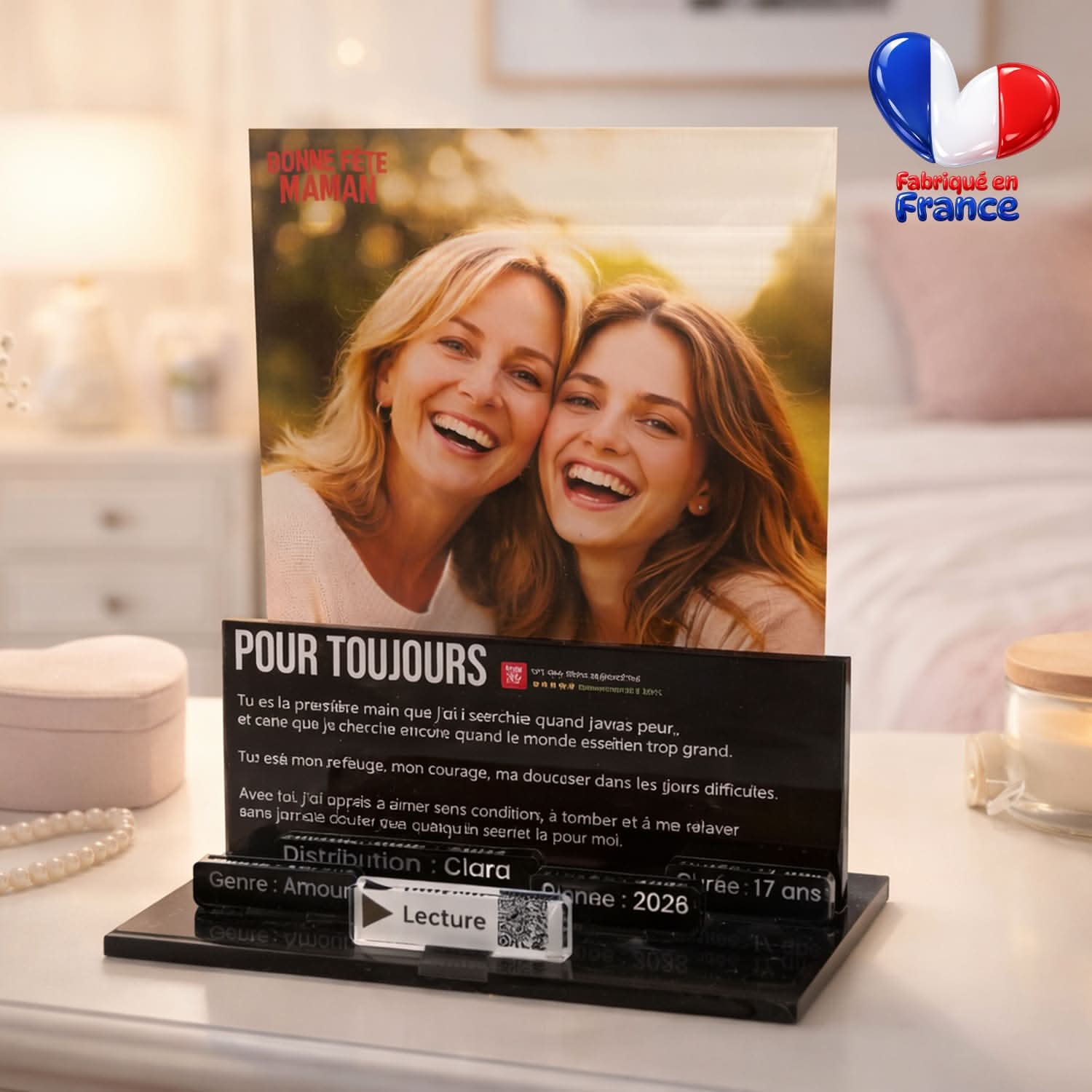 UniKit Affiche Netflix Personnalisée 3D – Cadeau Fête des Mères Original