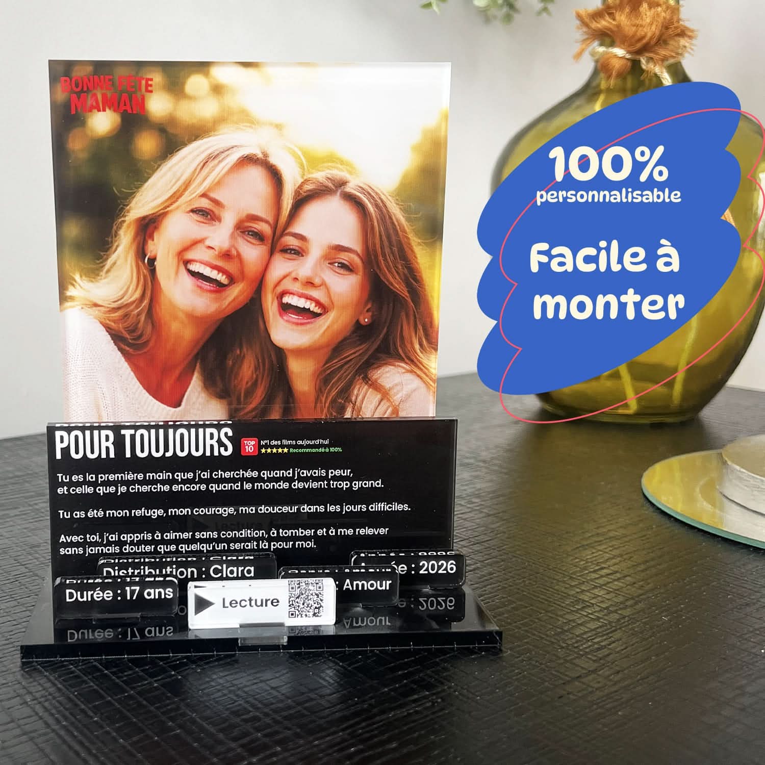 UniKit Affiche Netflix Personnalisée 3D – Cadeau Fête des Mères Original