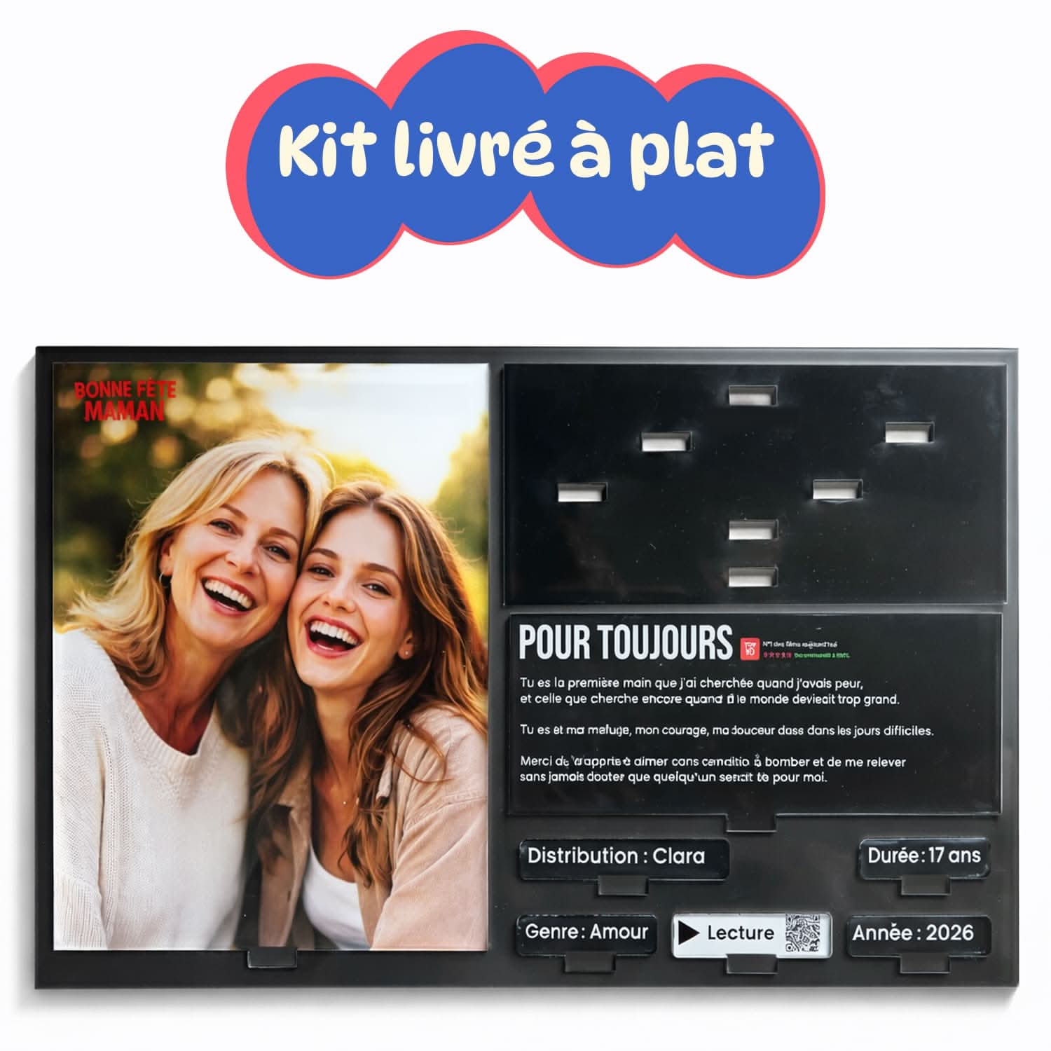 UniKit Affiche Netflix Personnalisée 3D – Cadeau Fête des Mères Original