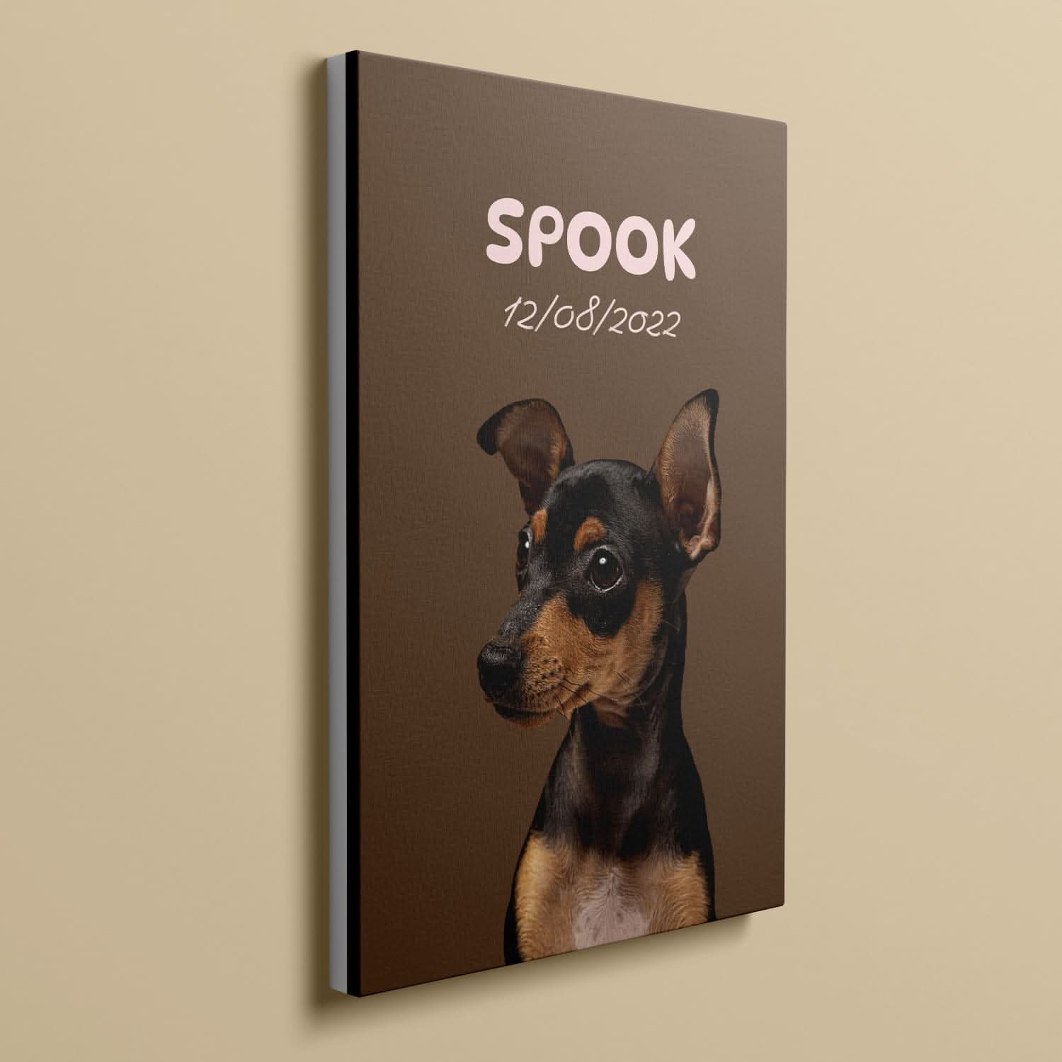 Portrait Animal Personnalisé sur Toile – Nom &amp; Date de Naissance – Cadeau Original