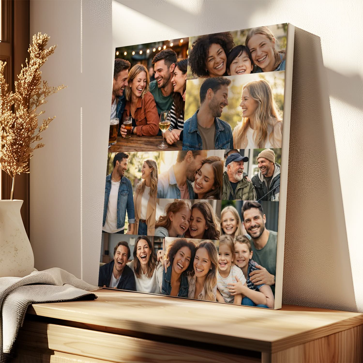Toile Collage 10 Photos Personnalisée – Vos Plus Beaux Souvenirs – Cadeau Photo Original